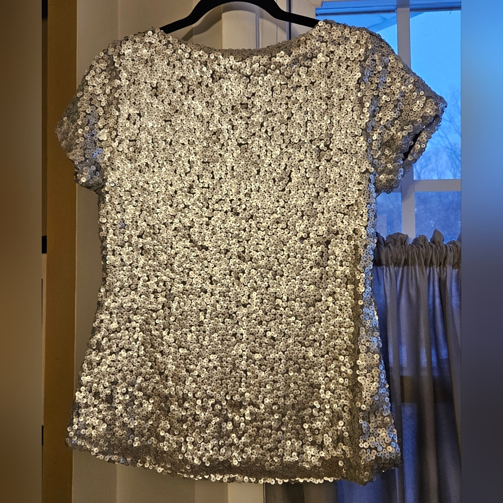 Worthington NEW Silver Sequins Top - Picture 9 of 11